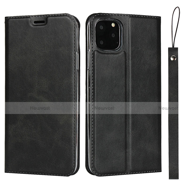 Leather Case Stands Flip Cover T12 Holder for Apple iPhone 11 Pro Max Black