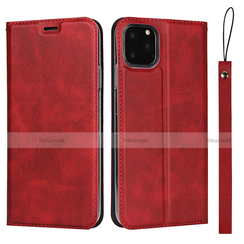 Leather Case Stands Flip Cover T12 Holder for Apple iPhone 11 Pro Red