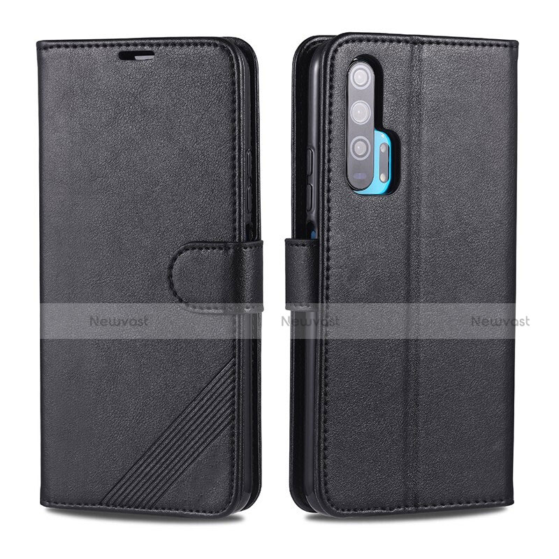 Leather Case Stands Flip Cover T12 Holder for Huawei Honor 20 Pro Black