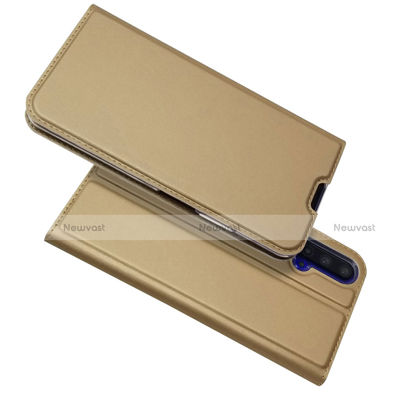 Leather Case Stands Flip Cover T12 Holder for Huawei Honor 20S Gold