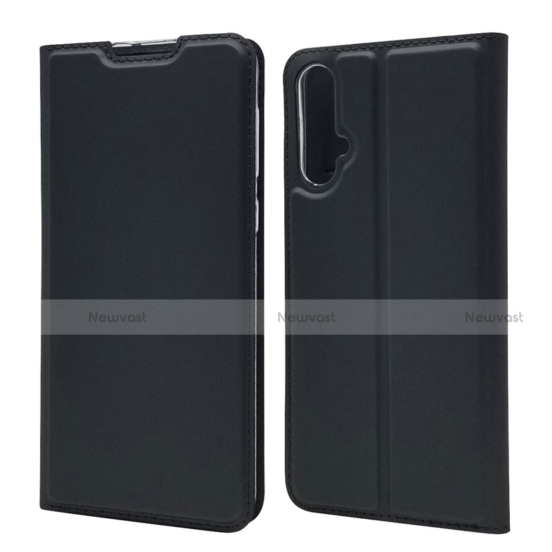 Leather Case Stands Flip Cover T12 Holder for Huawei Nova 5 Pro Black