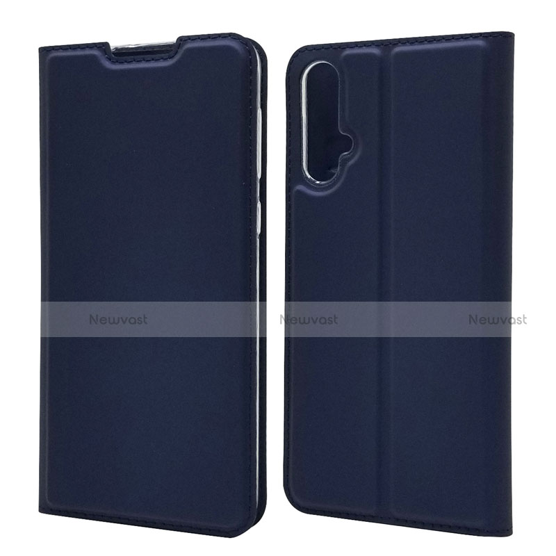 Leather Case Stands Flip Cover T12 Holder for Huawei Nova 5 Pro Blue