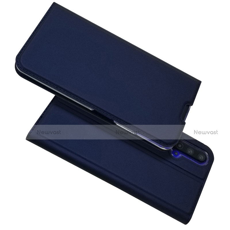 Leather Case Stands Flip Cover T12 Holder for Huawei Nova 5T Blue