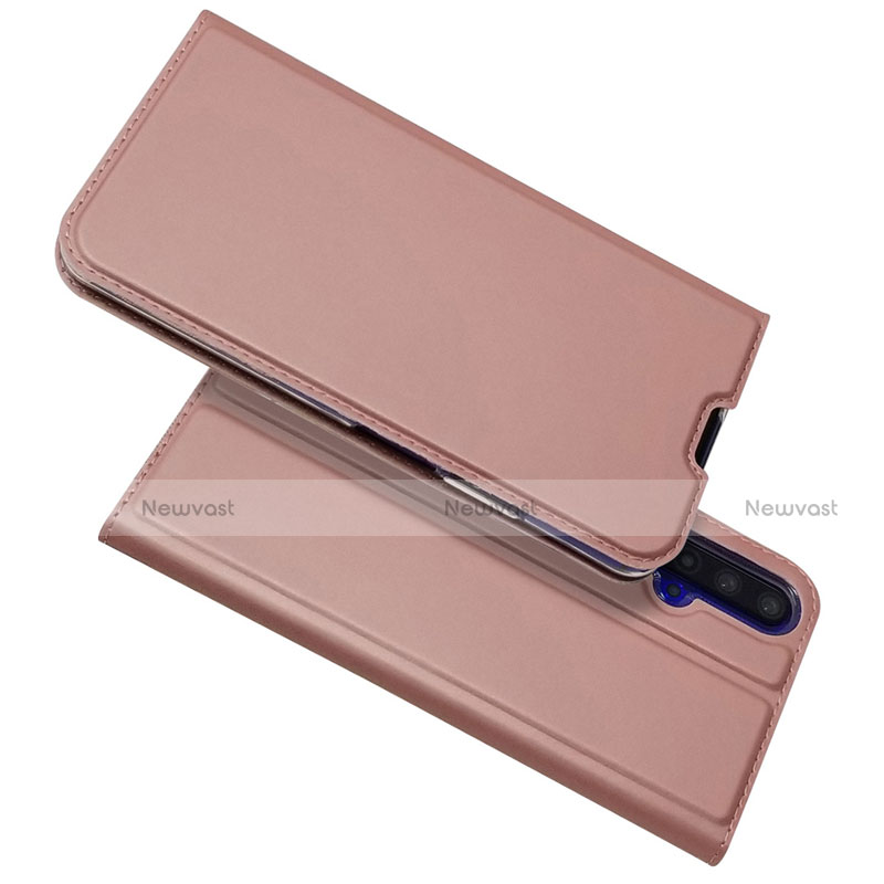 Leather Case Stands Flip Cover T12 Holder for Huawei Nova 5T Pink