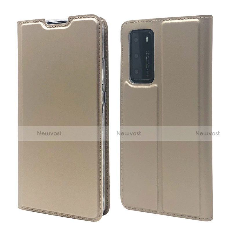 Leather Case Stands Flip Cover T12 Holder for Huawei P40 Gold