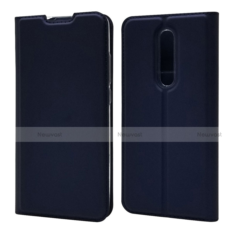 Leather Case Stands Flip Cover T12 Holder for Xiaomi Mi 9T Blue