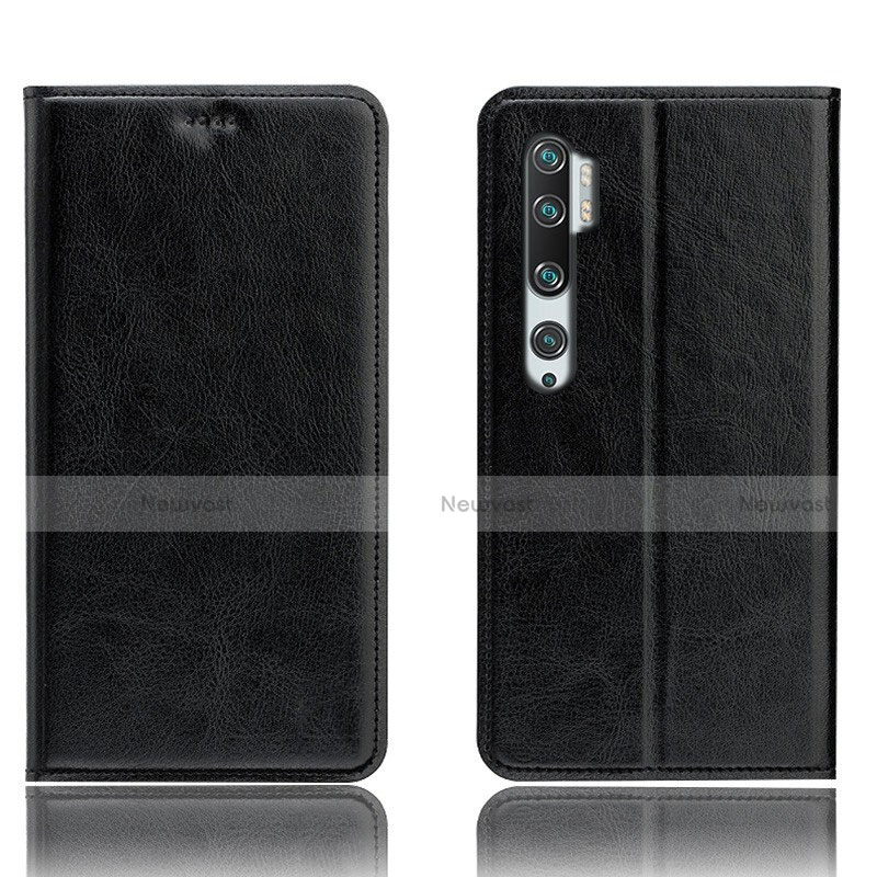 Leather Case Stands Flip Cover T12 Holder for Xiaomi Mi Note 10 Black