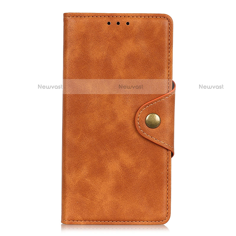 Leather Case Stands Flip Cover T12 Holder for Xiaomi Poco M3 Brown