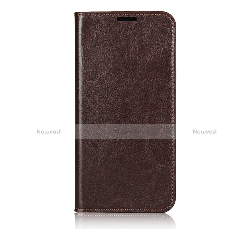 Leather Case Stands Flip Cover T14 Holder for Huawei P40 Pro Brown