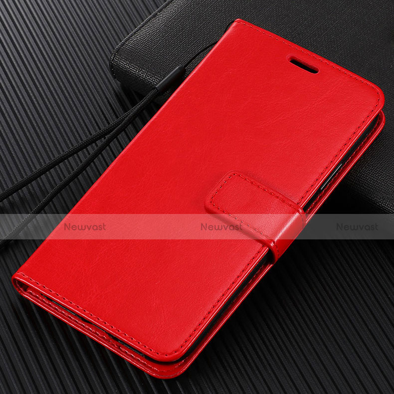 Leather Case Stands Flip Cover T14 Holder for Xiaomi Mi Note 10 Pro Red
