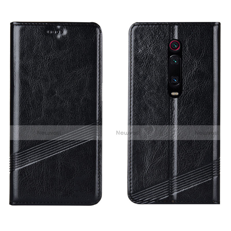 Leather Case Stands Flip Cover T14 Holder for Xiaomi Redmi K20 Black