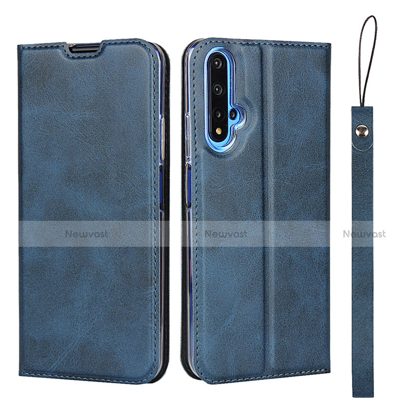 Leather Case Stands Flip Cover T15 Holder for Huawei Honor 20 Blue