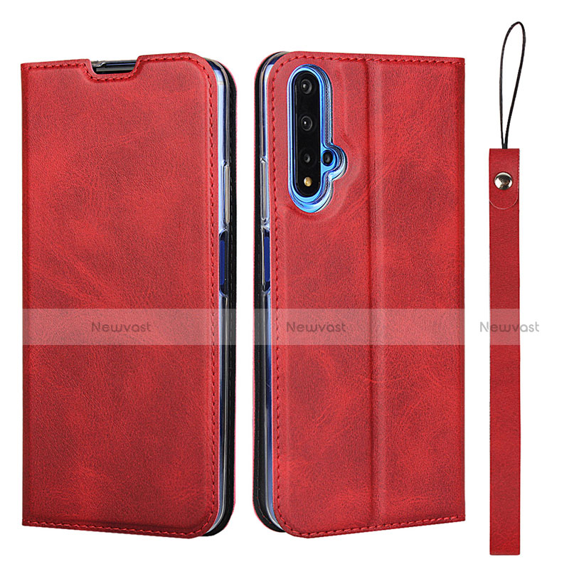 Leather Case Stands Flip Cover T15 Holder for Huawei Honor 20 Red