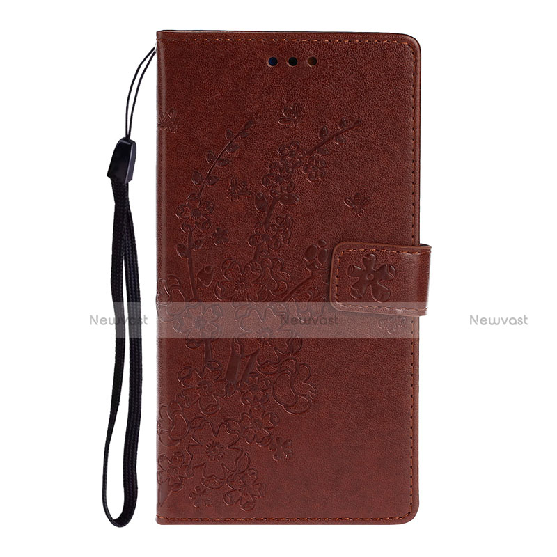 Leather Case Stands Flip Cover T15 Holder for Huawei P40 Brown