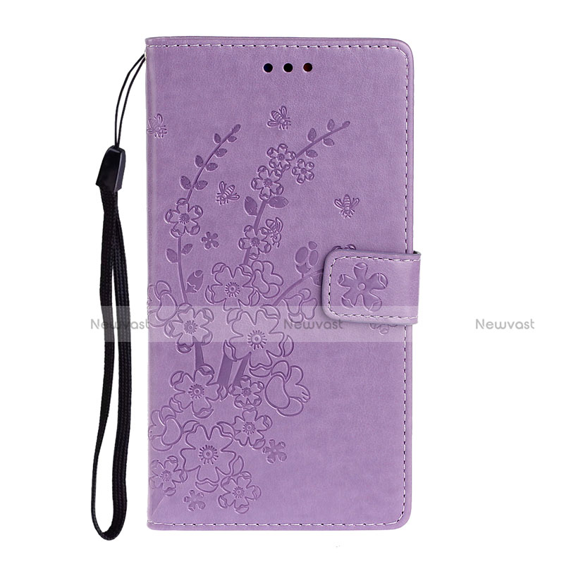 Leather Case Stands Flip Cover T15 Holder for Huawei P40 Purple