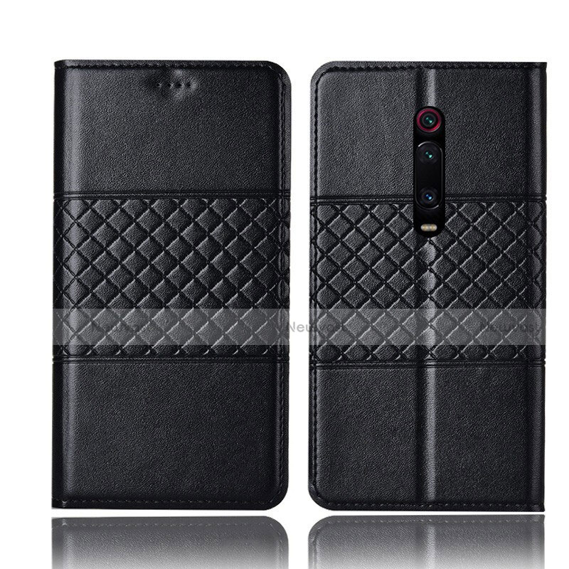 Leather Case Stands Flip Cover T15 Holder for Xiaomi Redmi K20 Pro Black