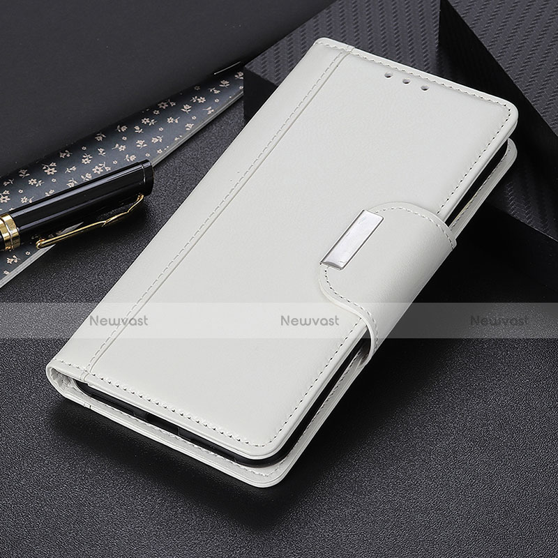 Leather Case Stands Flip Cover T16 Holder for Apple iPhone 14 Pro Max White