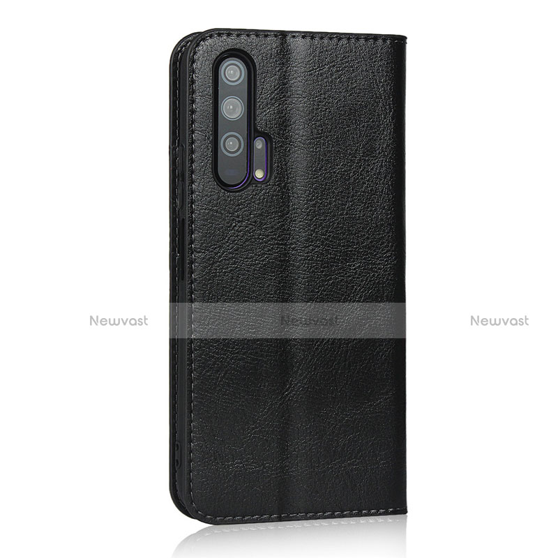 Leather Case Stands Flip Cover T16 Holder for Huawei Honor 20 Pro Black