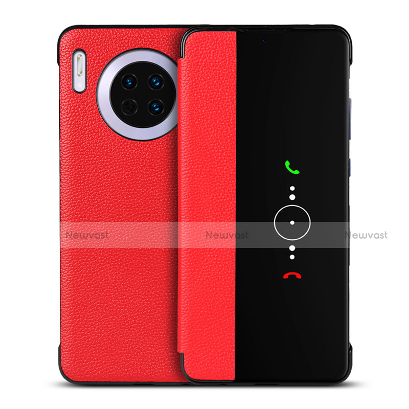 Leather Case Stands Flip Cover T16 Holder for Huawei Mate 30 5G Red