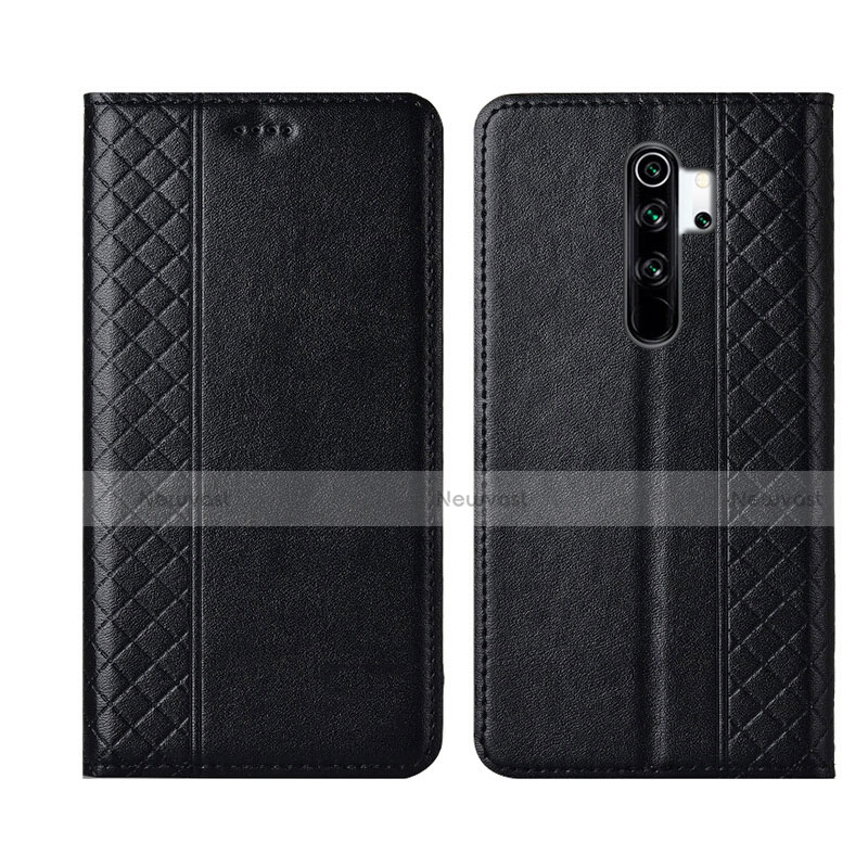 Leather Case Stands Flip Cover T16 Holder for Xiaomi Redmi Note 8 Pro Black