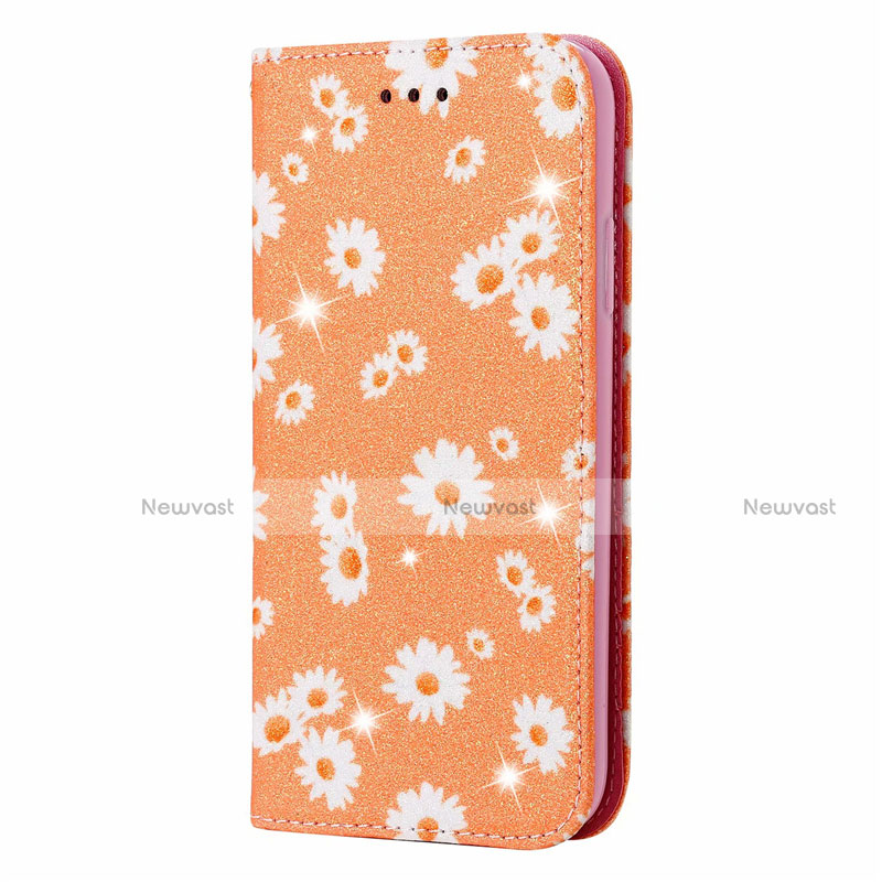 Leather Case Stands Flip Cover T17 Holder for Huawei P Smart (2020) Orange