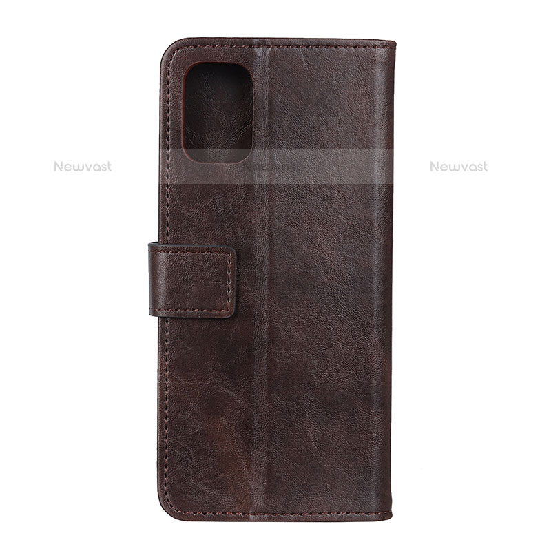 Leather Case Stands Flip Cover T17 Holder for Xiaomi Mi 11 5G Brown