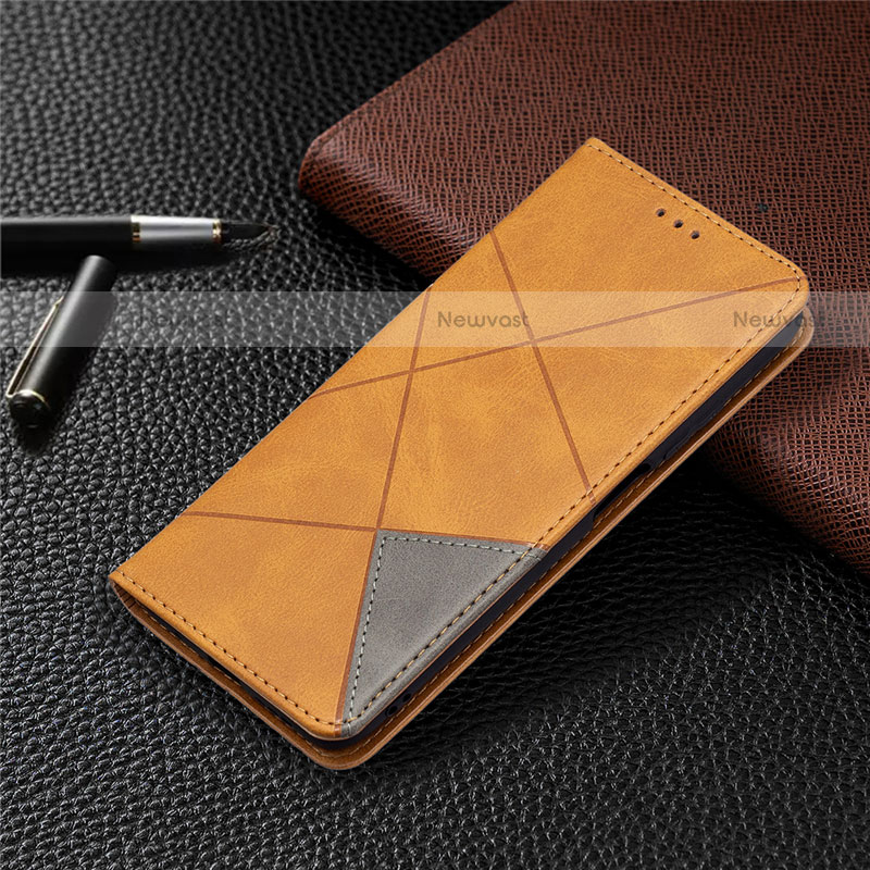 Leather Case Stands Flip Cover T17 Holder for Xiaomi Poco M3 Yellow