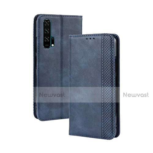 Leather Case Stands Flip Cover T18 Holder for Huawei Honor 20 Pro Blue