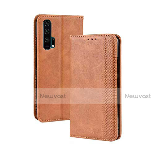 Leather Case Stands Flip Cover T18 Holder for Huawei Honor 20 Pro Orange