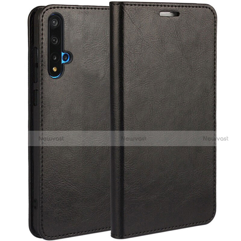 Leather Case Stands Flip Cover T18 Holder for Huawei Nova 5T Black