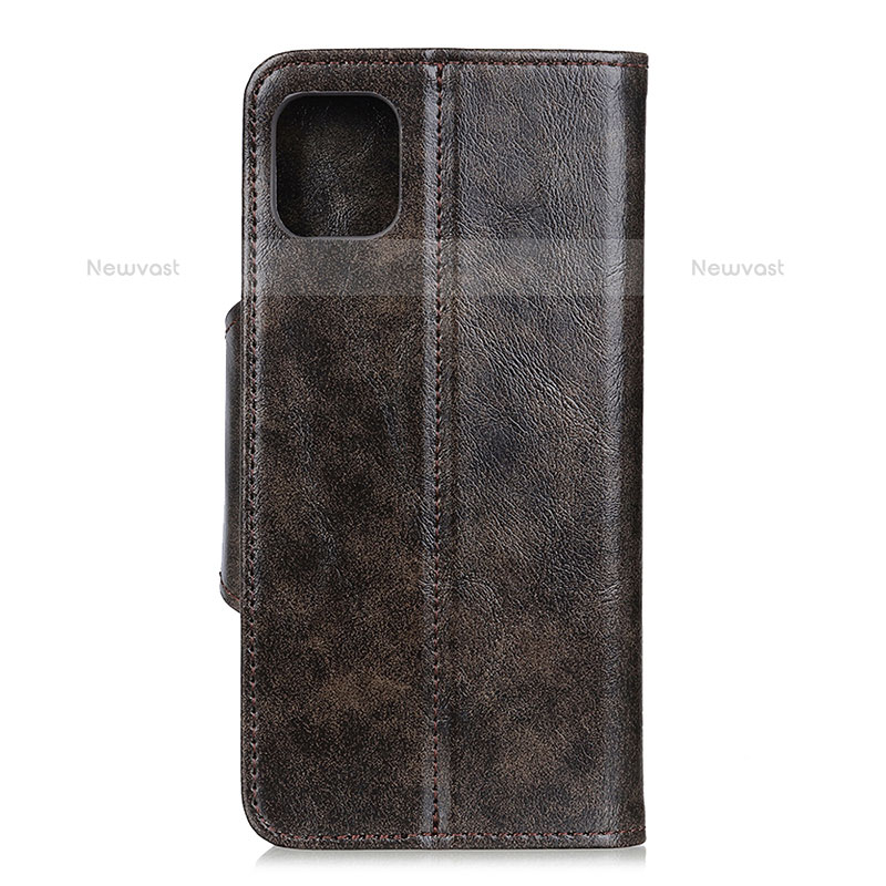 Leather Case Stands Flip Cover T18 Holder for Xiaomi Mi 11 5G Brown
