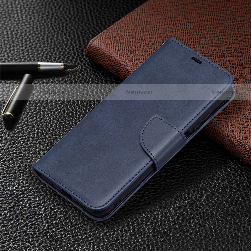 Leather Case Stands Flip Cover T18 Holder for Xiaomi Poco M3 Blue
