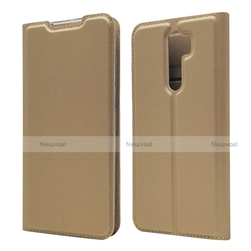 Leather Case Stands Flip Cover T18 Holder for Xiaomi Redmi Note 8 Pro Gold