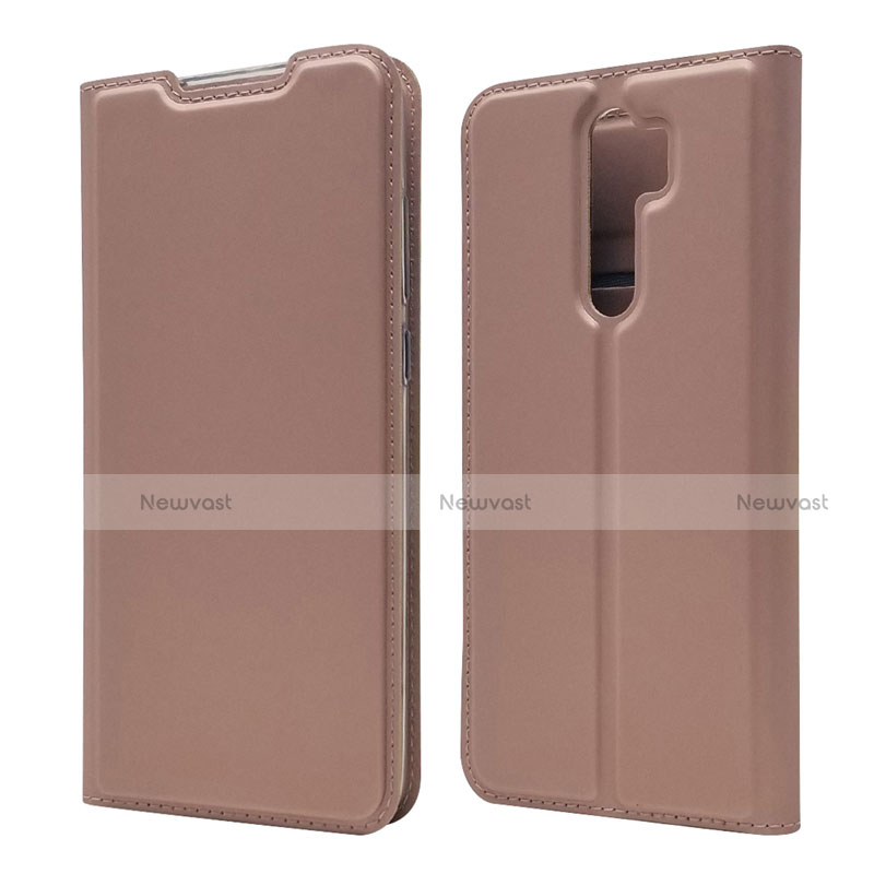 Leather Case Stands Flip Cover T18 Holder for Xiaomi Redmi Note 8 Pro Rose Gold