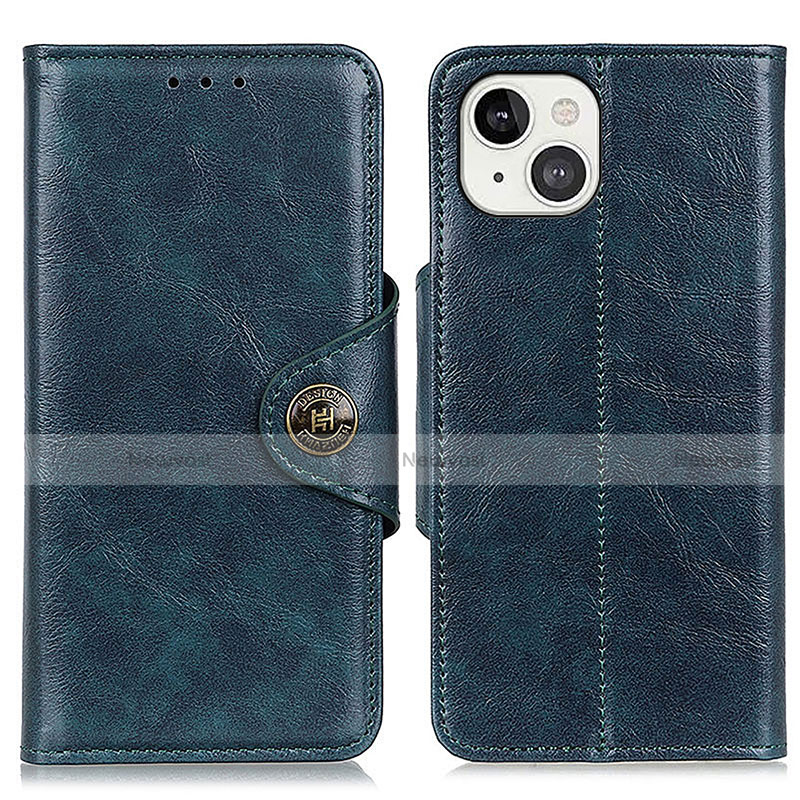 Leather Case Stands Flip Cover T21 Holder for Apple iPhone 13 Mini Blue