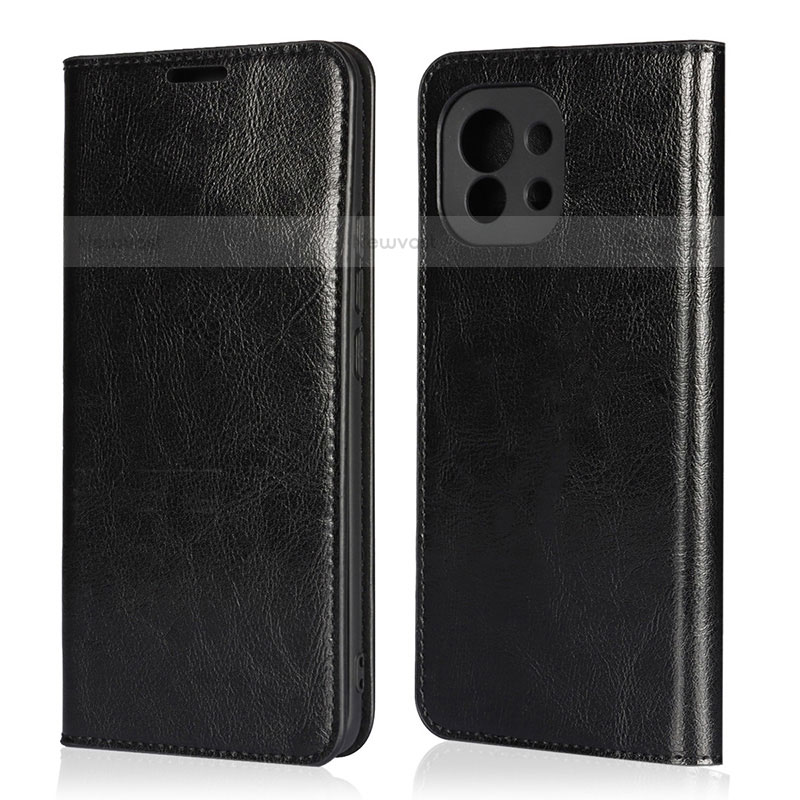 Leather Case Stands Flip Cover T21 Holder for Xiaomi Mi 11 Lite 5G Black