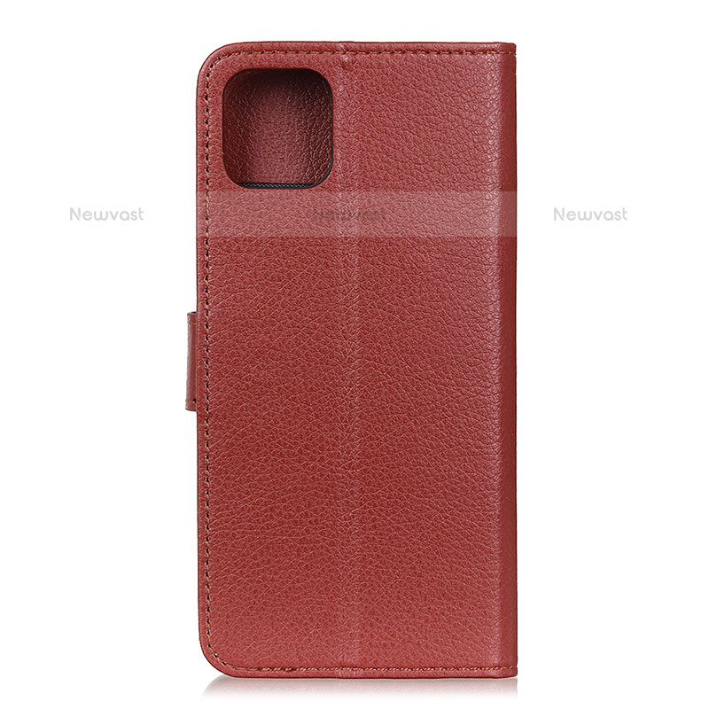 Leather Case Stands Flip Cover T25 Holder for Xiaomi Mi 11 Lite 5G Brown