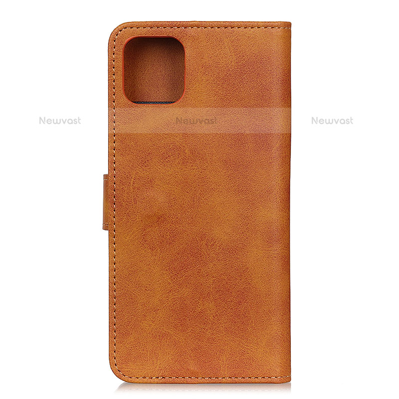 Leather Case Stands Flip Cover T27 Holder for Xiaomi Mi 11 5G Brown