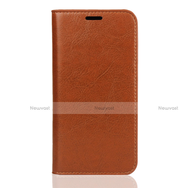 Leather Case Stands Flip Cover U01 Holder for Huawei Enjoy 8S Orange