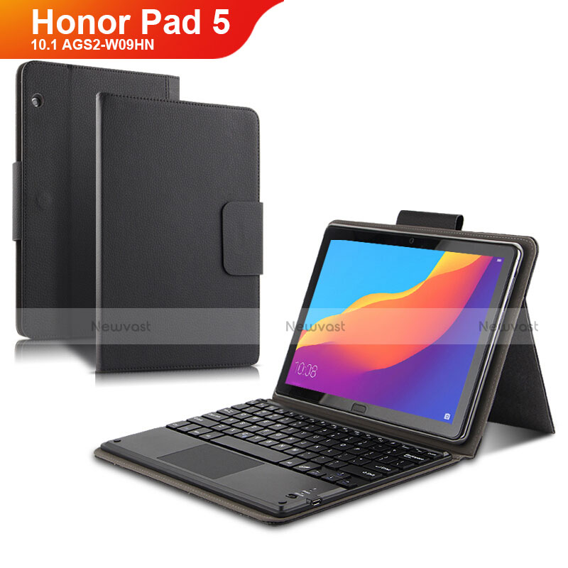 Leather Case Stands Flip Cover with Keyboard for Huawei Honor Pad 5 10.1 AGS2-W09HN AGS2-AL00HN Black