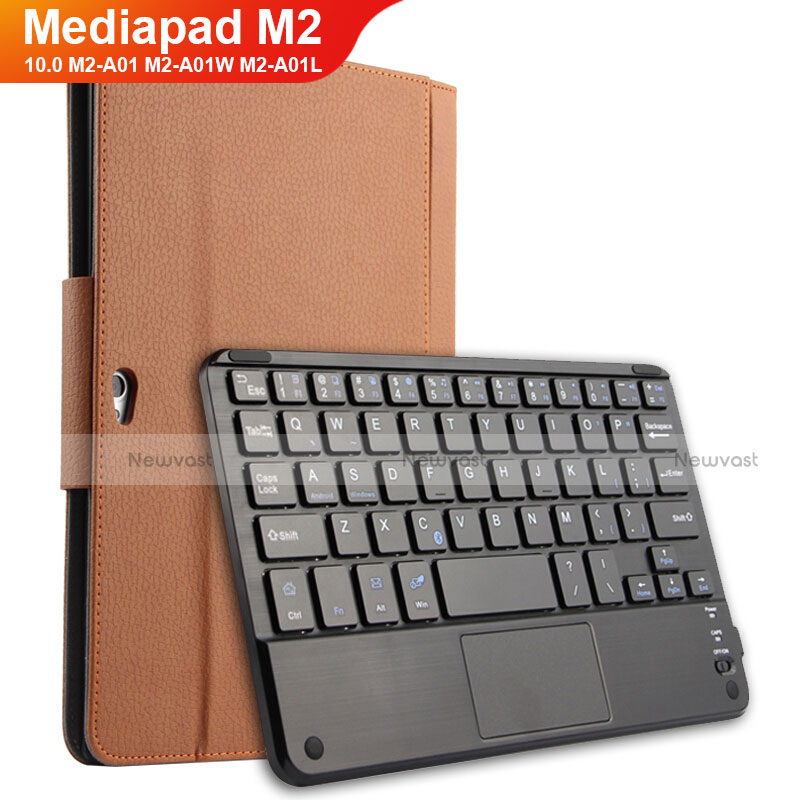 Leather Case Stands Flip Cover with Keyboard for Huawei MediaPad M2 10.0 M2-A01 M2-A01W M2-A01L Brown
