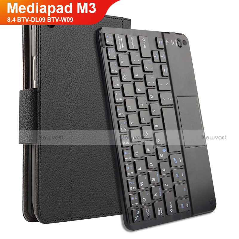 Leather Case Stands Flip Cover with Keyboard for Huawei Mediapad M3 8.4 BTV-DL09 BTV-W09 Black