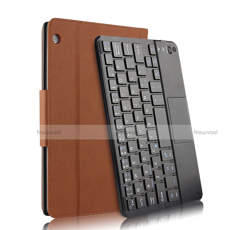 Leather Case Stands Flip Cover with Keyboard for Huawei MediaPad M3 Lite 10.1 BAH-W09 Brown