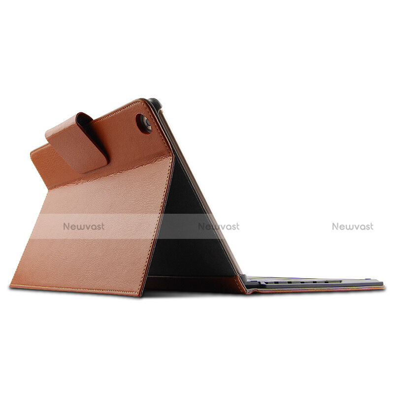Leather Case Stands Flip Cover with Keyboard for Huawei MediaPad M5 10.8 Brown