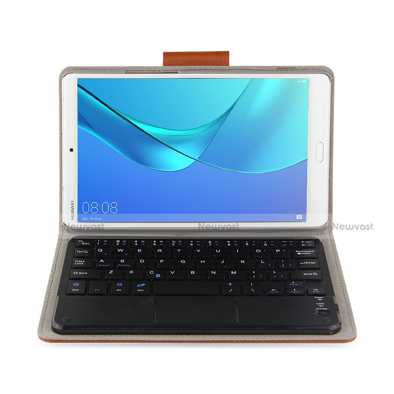 Leather Case Stands Flip Cover with Keyboard for Huawei MediaPad M5 8.4 SHT-AL09 SHT-W09 Black