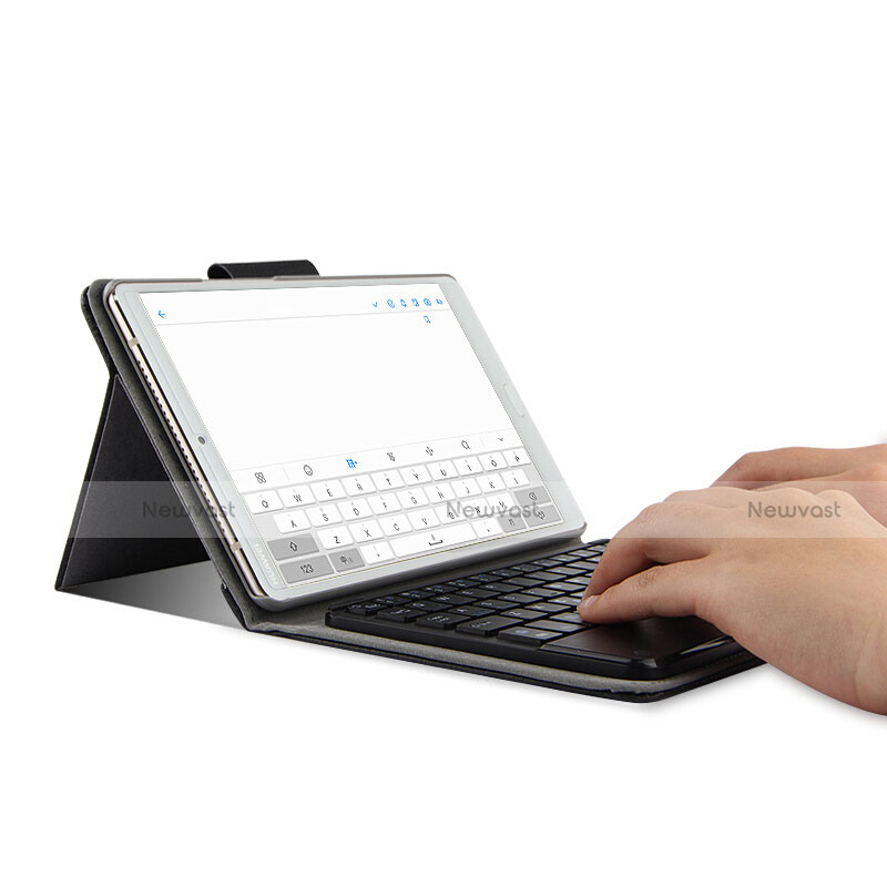 Leather Case Stands Flip Cover with Keyboard for Huawei MediaPad M5 8.4 SHT-AL09 SHT-W09 Black