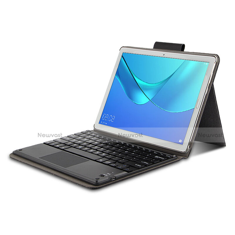 Leather Case Stands Flip Cover with Keyboard for Huawei MediaPad M5 Pro 10.8 Black