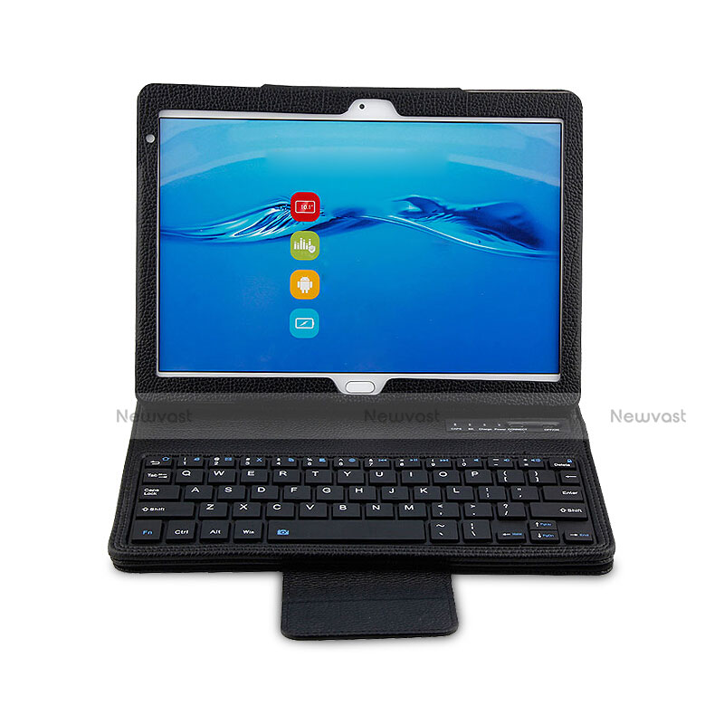 Leather Case Stands Flip Cover with Keyboard L01 for Huawei MediaPad M3 Lite 10.1 BAH-W09 Black