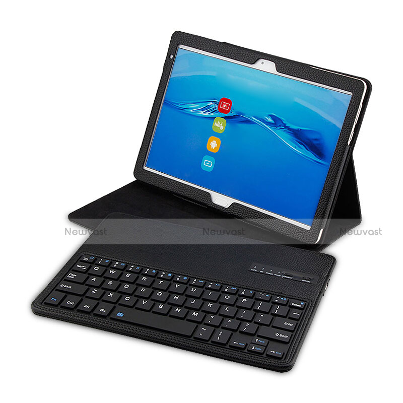 Leather Case Stands Flip Cover with Keyboard L01 for Huawei MediaPad M3 Lite 10.1 BAH-W09 Black