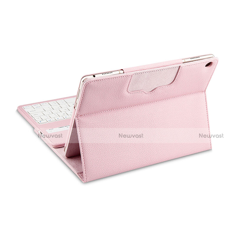 Leather Case Stands Flip Cover with Keyboard L01 for Huawei MediaPad M3 Lite 10.1 BAH-W09 Pink